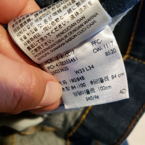 LEVI'S 541 Straight Leg Mid Rise Dark Wash Blue Denim Jeans Men's Size W 33 L 34 - Picture 8 of 11